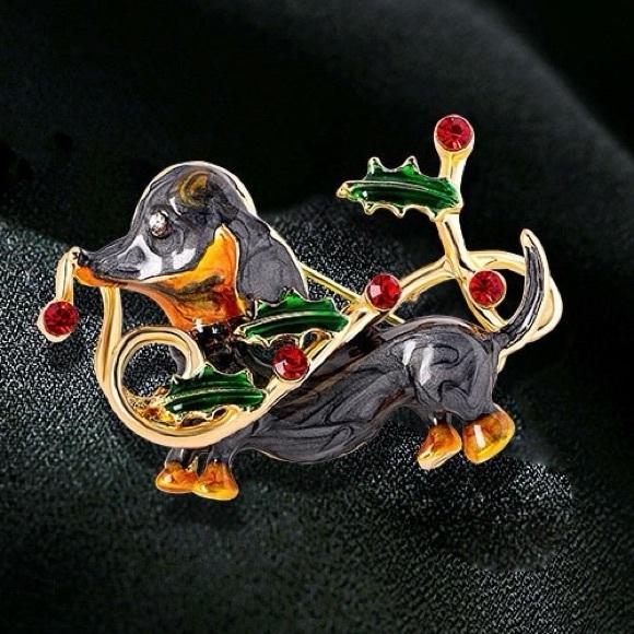 Dog Brooch Rhinestone dog Brooch Gift for Vet - Picture 6 of 6